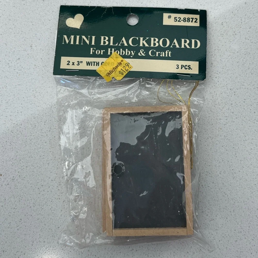 Miniature Chalkboard Blackboard Dollhouse Christmas Ornament Set of 3 - Picture 2 of 4